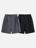 DAXUEN Wide-leg relaxed-fit shorts in dark grey and black