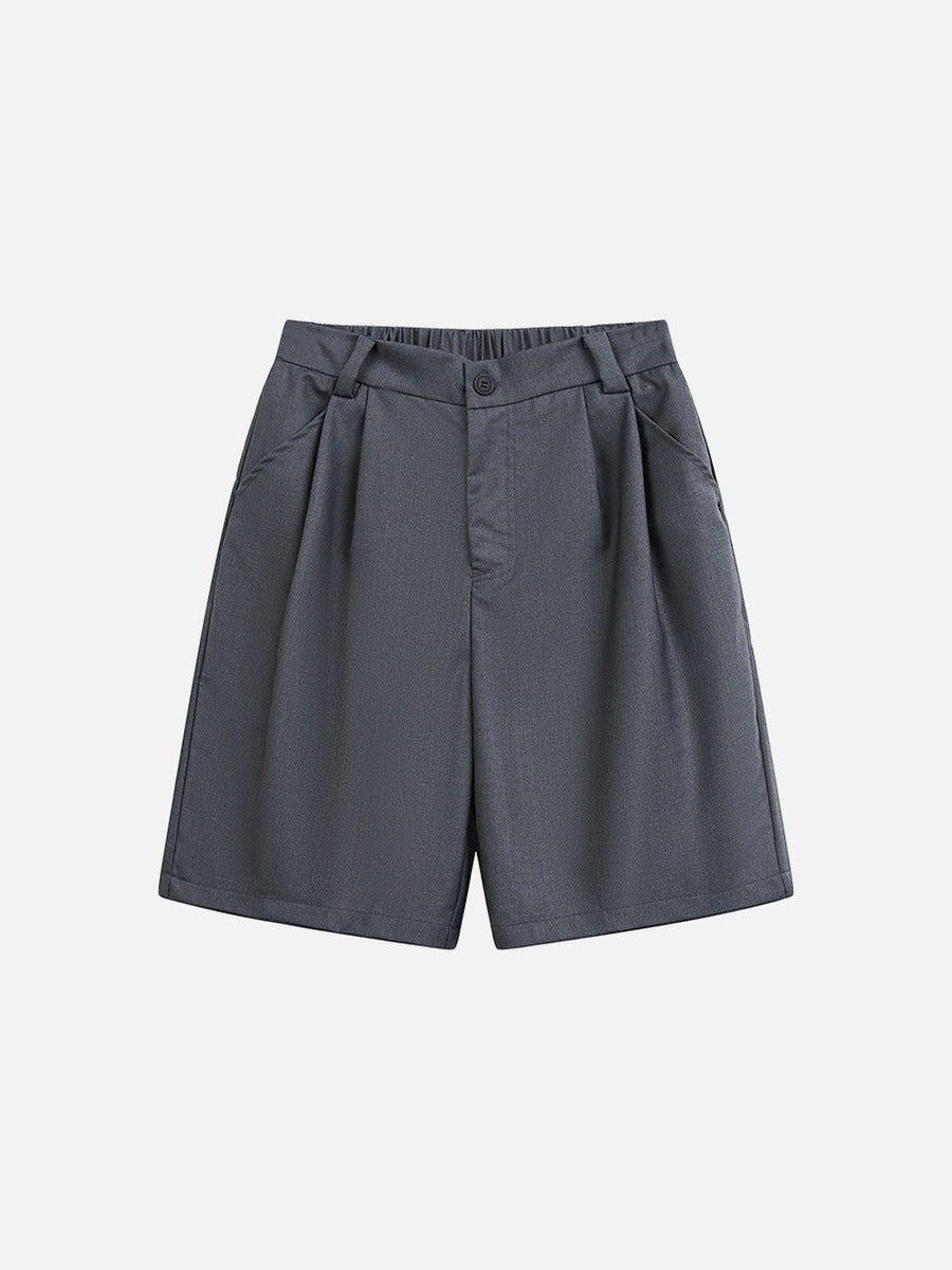 DAXUEN Wide-leg relaxed-fit shorts in dark grey and black