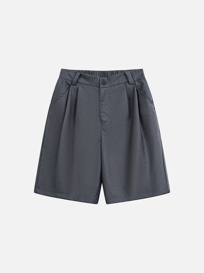 DAXUEN Wide-leg relaxed-fit shorts in dark grey and black