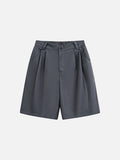 DAXUEN Wide-leg relaxed-fit shorts in dark grey and black