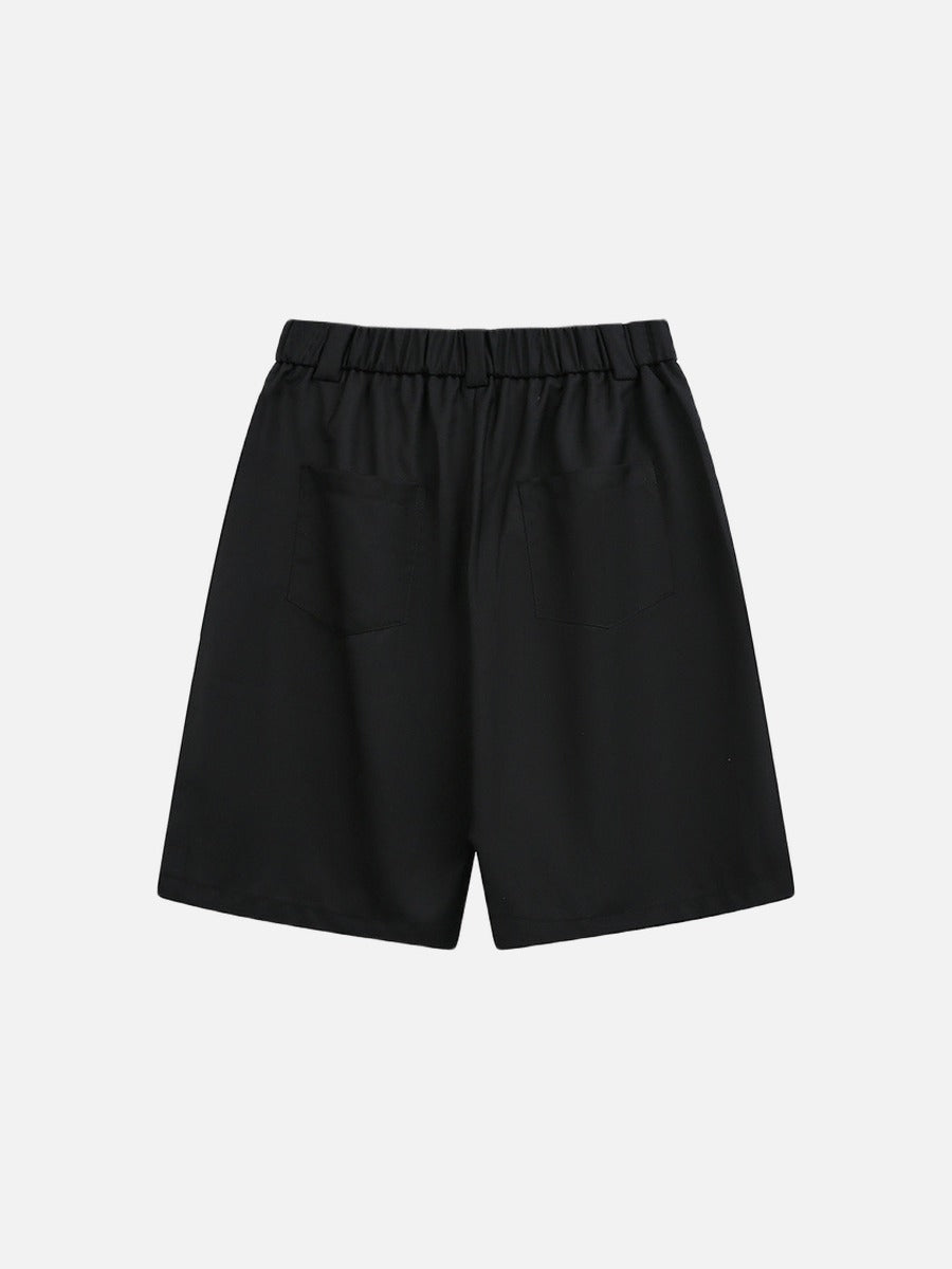 DAXUEN Wide-leg relaxed-fit shorts in dark grey and black