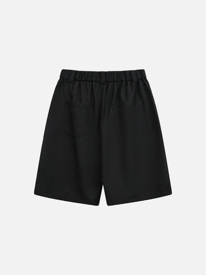 DAXUEN Wide-leg relaxed-fit shorts in dark grey and black