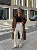 DAXUEN Relaxed wide-leg striped pants — model photo