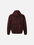 Distressed Dark Burgundy Hooded Sweatshirt