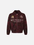 Distressed Dark Burgundy Hooded Sweatshirt