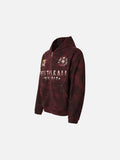 Distressed Dark Burgundy Hooded Sweatshirt