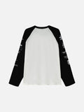 Distressed Graphic Long-Sleeve Raglan T-Shirt