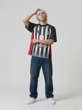 DAXUEN Short-sleeved crew-neck color block T-shirt — model photo