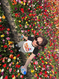 DAXUEN Slim-fit raglan sleeve T-shirt with bear graphic — model photo