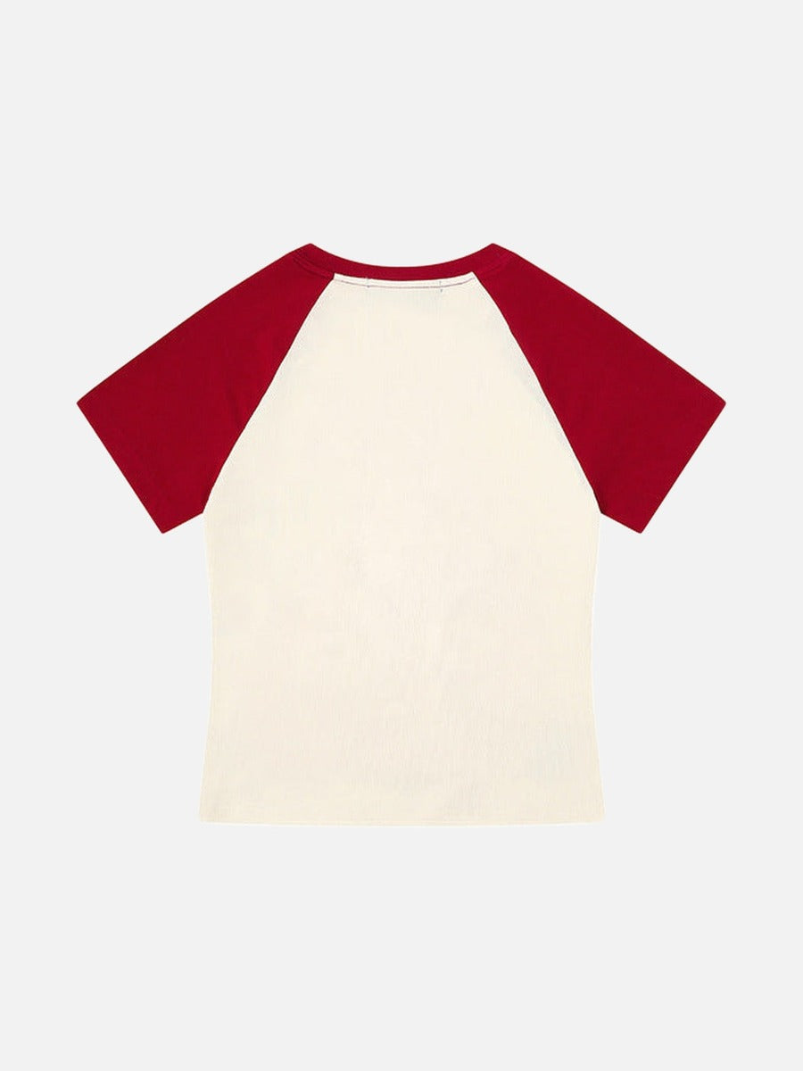 DAXUEN Slim-fit raglan sleeve T-shirt with bear graphic