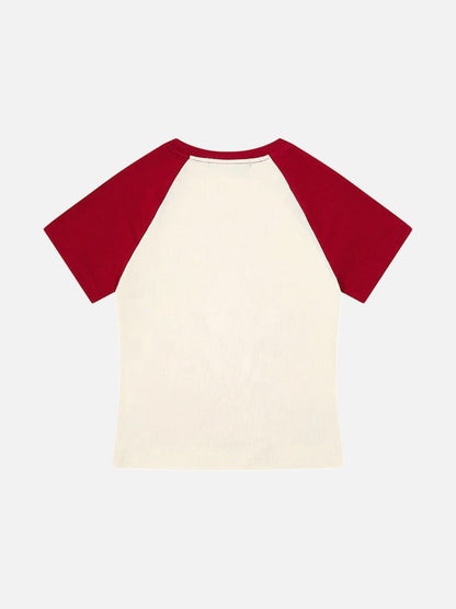 DAXUEN Slim-fit raglan sleeve T-shirt with bear graphic