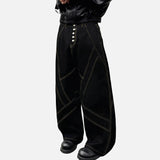 DAXUEN Black wide-leg baggy jeans with contrasting stitching