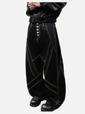 DAXUEN Black wide-leg baggy jeans with contrasting stitching