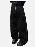 DAXUEN Black wide-leg baggy jeans with contrasting stitching