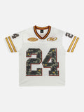 DAXUEN White loose-fit short-sleeved jersey with camouflage print