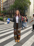 DAXUEN Retro Cartoon Wide-Leg Pants | DAXUEN — model photo