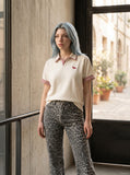 DAXUEN Short-sleeved polo shirt with checkered details — model photo