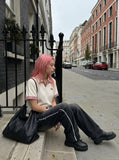 DAXUEN Short-sleeved polo shirt with checkered details — model photo