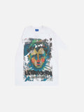 DAXUEN Loose-fitting black and white graphic t-shirt