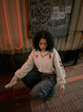 DAXUEN Cropped hooded sweatshirt with graphics — model photo