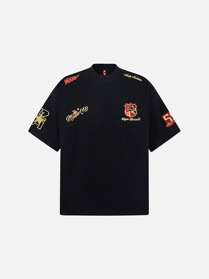 DAXUEN Oversized short-sleeved embroidered T-shirt