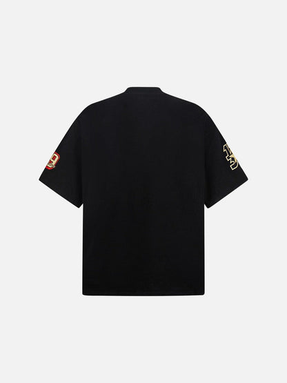 DAXUEN Oversized short-sleeved embroidered T-shirt