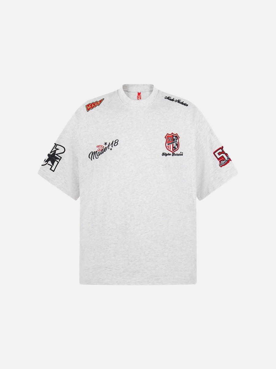 DAXUEN Oversized short-sleeved embroidered T-shirt