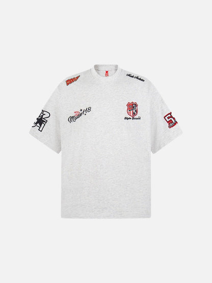 DAXUEN Oversized short-sleeved embroidered T-shirt