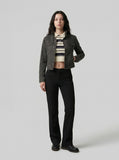 DAXUEN Fitted cropped jacket with stand-up collar — model photo