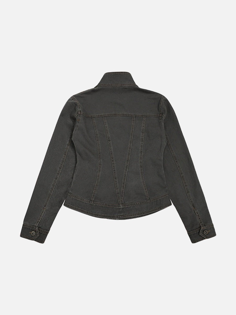 DAXUEN Fitted cropped jacket with stand-up collar