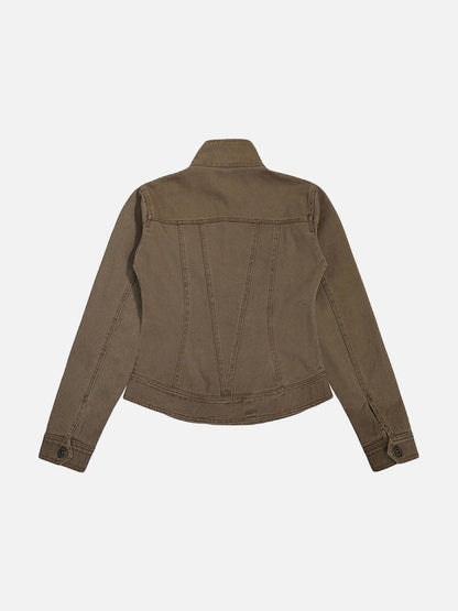 DAXUEN Fitted cropped jacket with stand-up collar