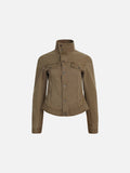 DAXUEN Fitted cropped jacket with stand-up collar