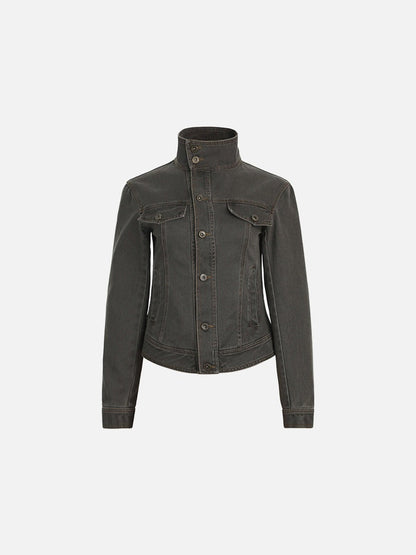 DAXUEN Fitted cropped jacket with stand-up collar