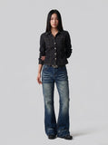 DAXUEN retro-flare-cut-jeans-mens — model photo