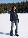 DAXUEN retro-flare-cut-jeans-mens — model photo