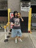 DAXUEN Short-sleeved crew neck graphic T-shirt — model photo