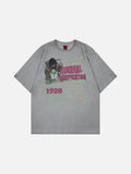 DAXUEN Retro graphic oversized T-shirt with multi-layered print