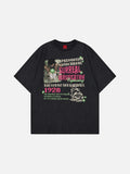 DAXUEN Retro graphic oversized T-shirt with multi-layered print