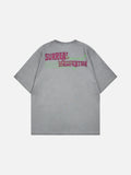 DAXUEN Retro graphic oversized T-shirt with multi-layered print