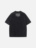 DAXUEN Retro graphic round neck short sleeve t-shirt