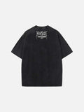 DAXUEN Retro graphic round neck short sleeve t-shirt