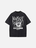 DAXUEN Retro graphic round neck short sleeve t-shirt