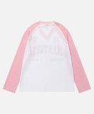 DAXUEN Long-sleeved V-neck raglan top with graphics