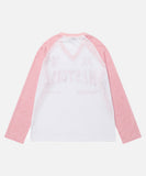 DAXUEN Long-sleeved V-neck raglan top with graphics