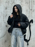 DAXUEN Light blue high-waisted wide-leg denim jeans — model photo