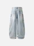 DAXUEN Light blue high-waisted wide-leg denim jeans
