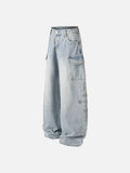 DAXUEN Light blue high-waisted wide-leg denim jeans