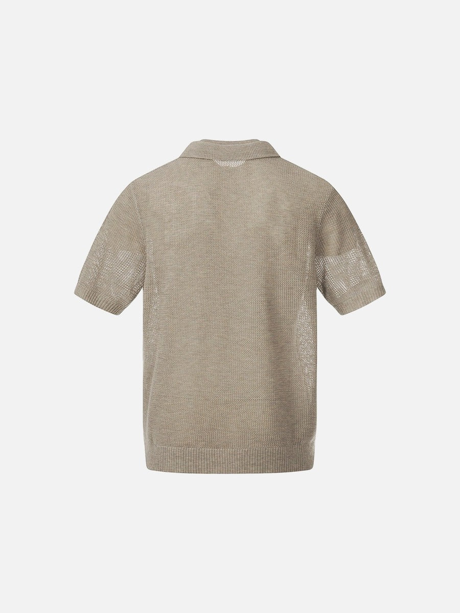 DAXUEN Men's short-sleeved knitted polo shirt
