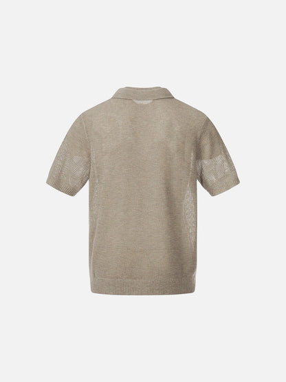DAXUEN Men's short-sleeved knitted polo shirt