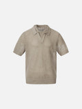 DAXUEN Men's short-sleeved knitted polo shirt